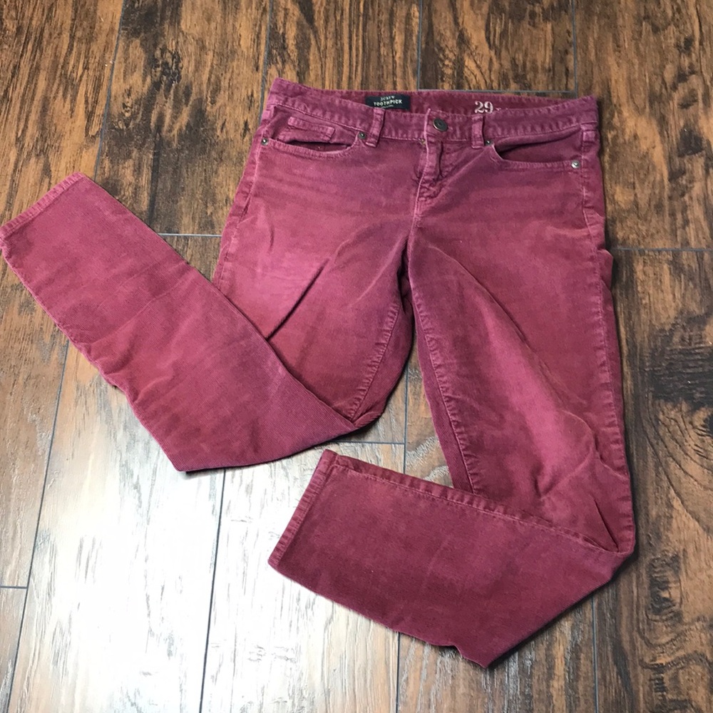 J. Crew  Tooth Pick Maroon Corduroy
